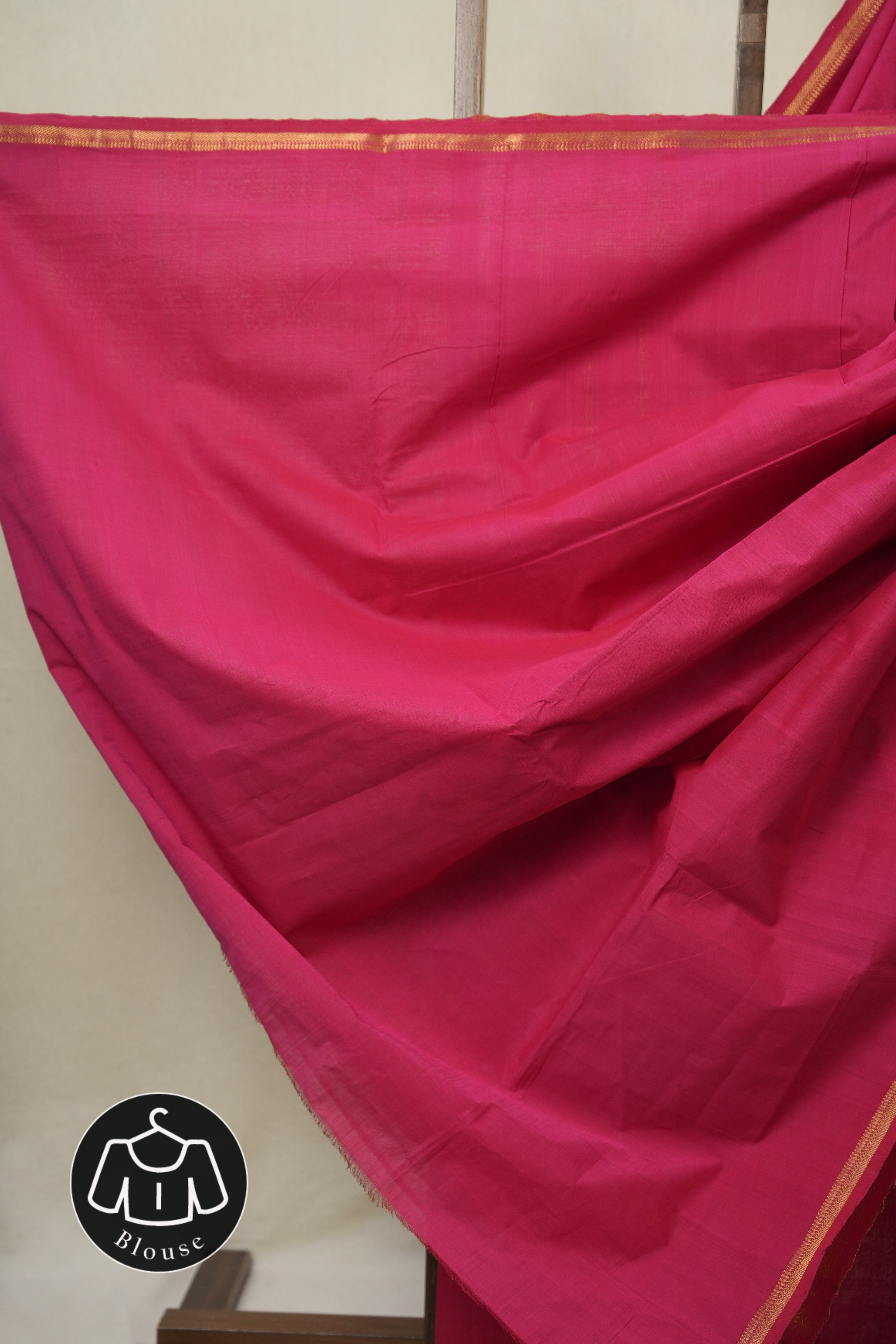 Pink Cotton Mangalgiri Saree - SRPCMS79