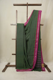 Green Cotton Mangalgiri Saree - SRGCMS80