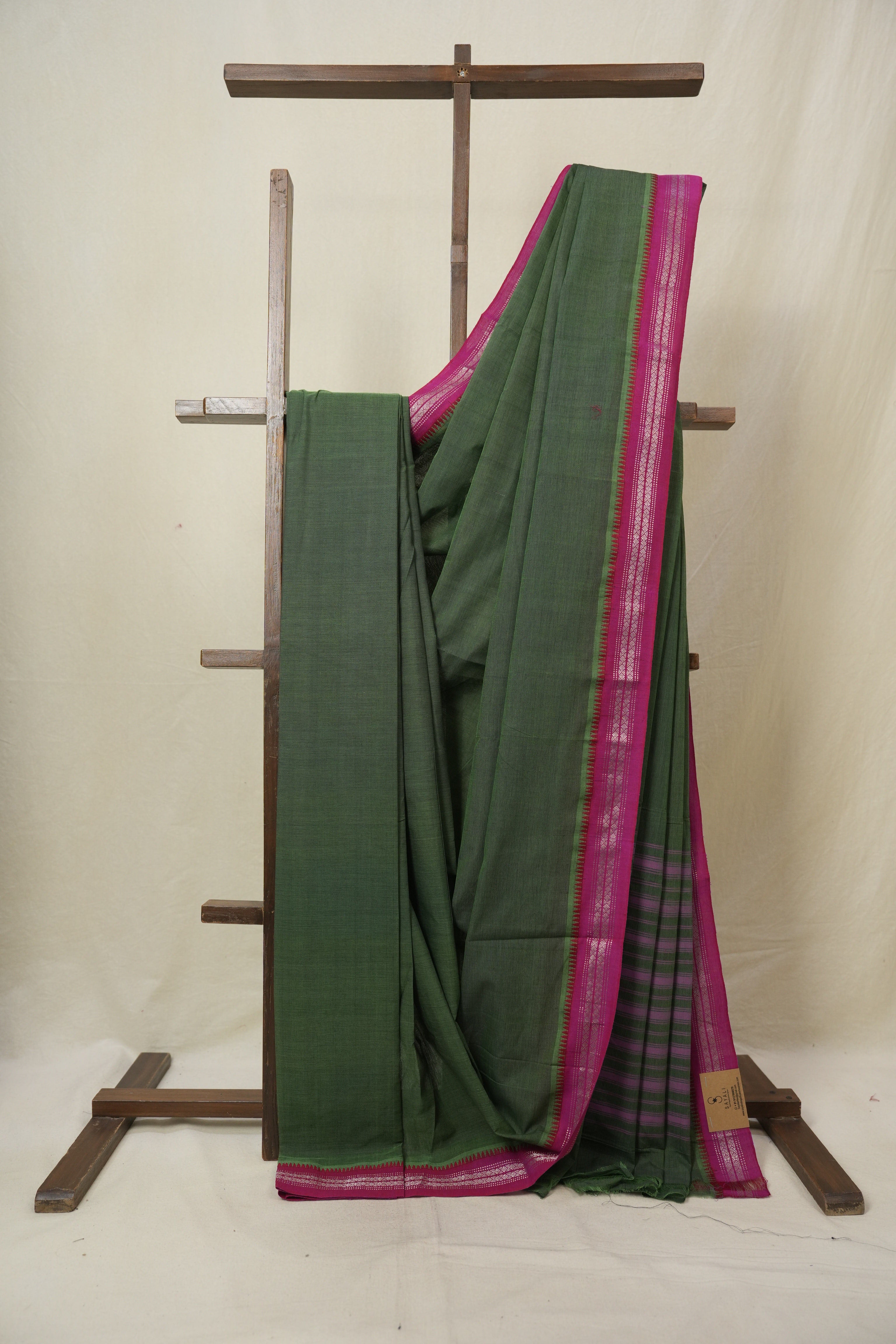 Green Cotton Mangalgiri Saree - SRGCMS80