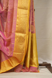 Rose Pink Hanborder Pattu Chanderi Silk Saree - SRRPHPCSS474