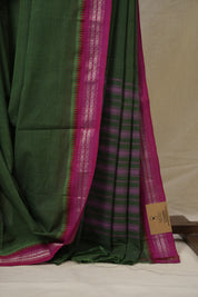 Green Cotton Mangalgiri Saree - SRGCMS80
