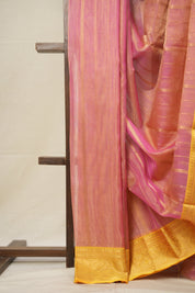 Rose Pink Hanborder Pattu Chanderi Silk Saree - SRRPHPCSS474