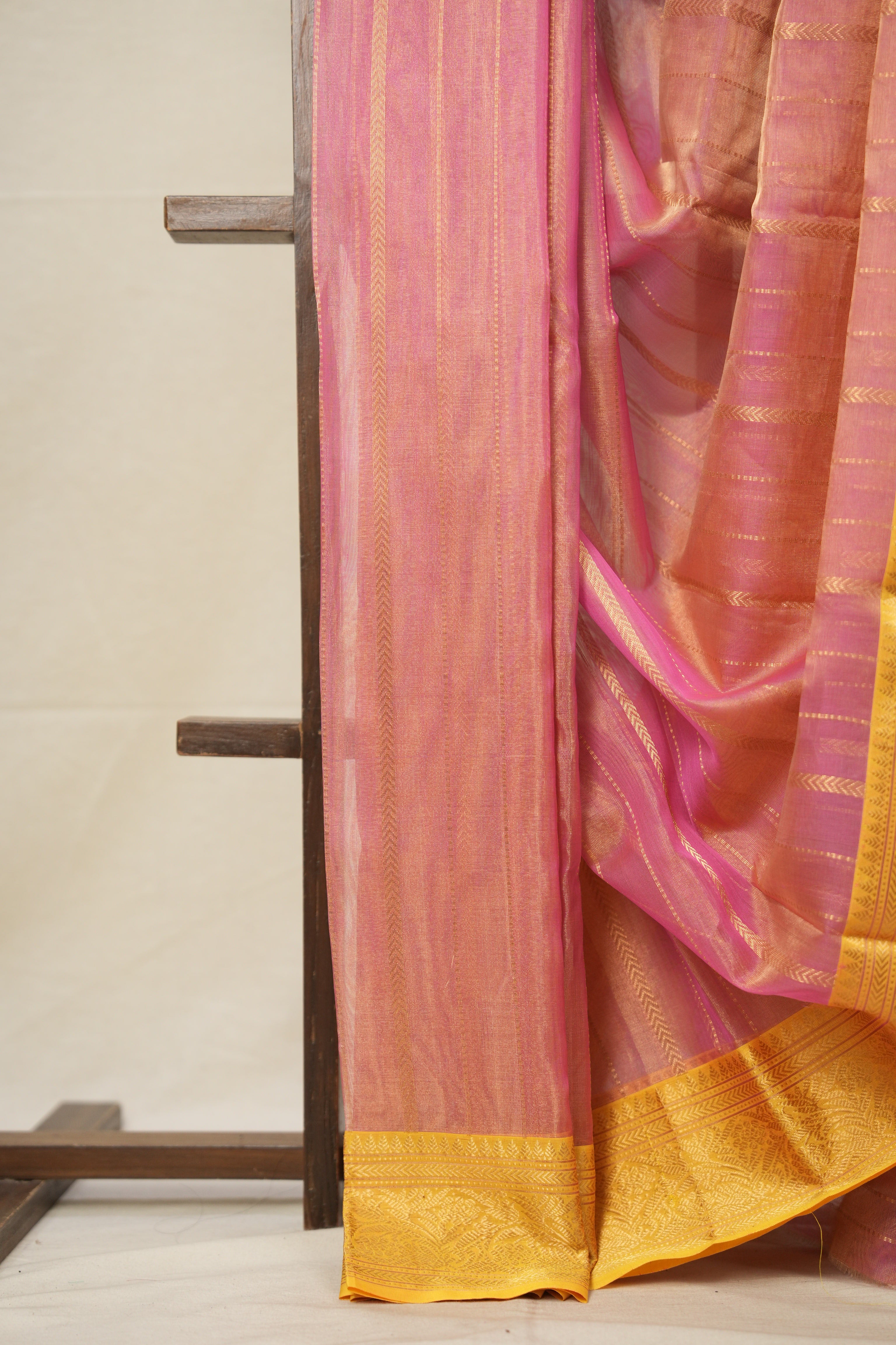 Rose Pink Hanborder Pattu Chanderi Silk Saree - SRRPHPCSS474
