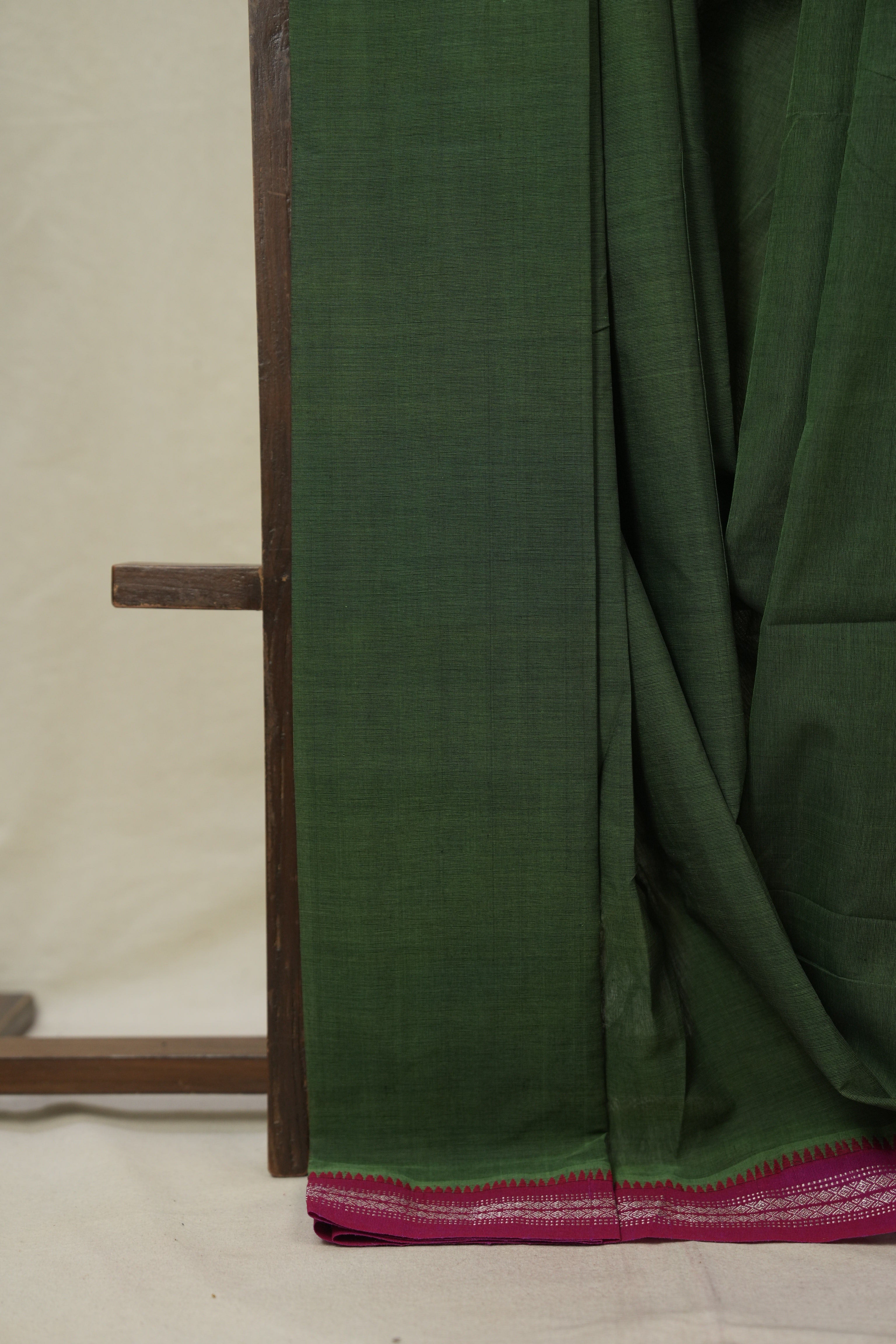 Green Cotton Mangalgiri Saree - SRGCMS80