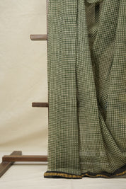 Yellow Black HBP Kota Doria Saree - SRYBKDS210