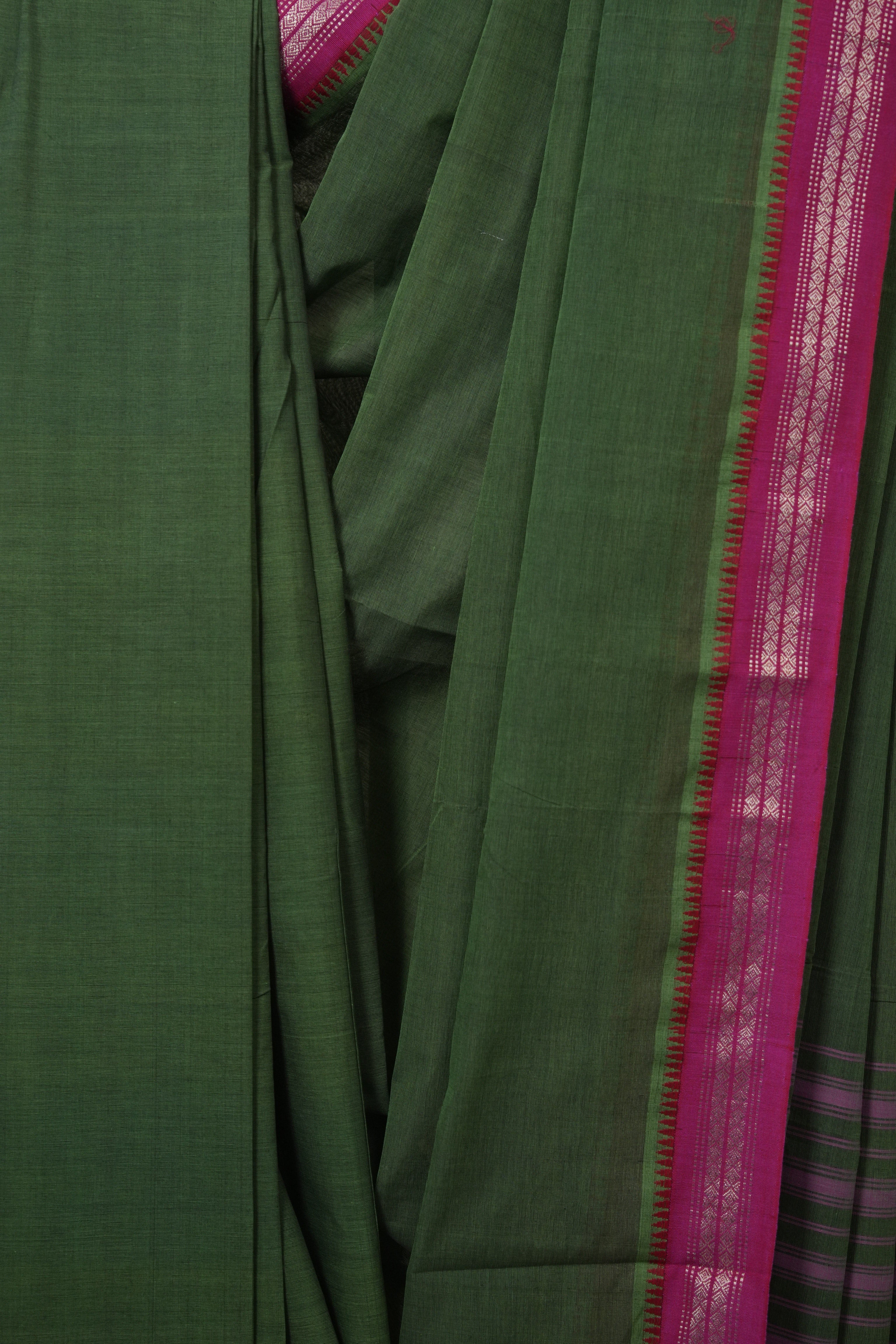 Green Cotton Mangalgiri Saree - SRGCMS80