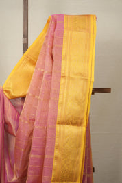 Rose Pink Hanborder Pattu Chanderi Silk Saree - SRRPHPCSS474