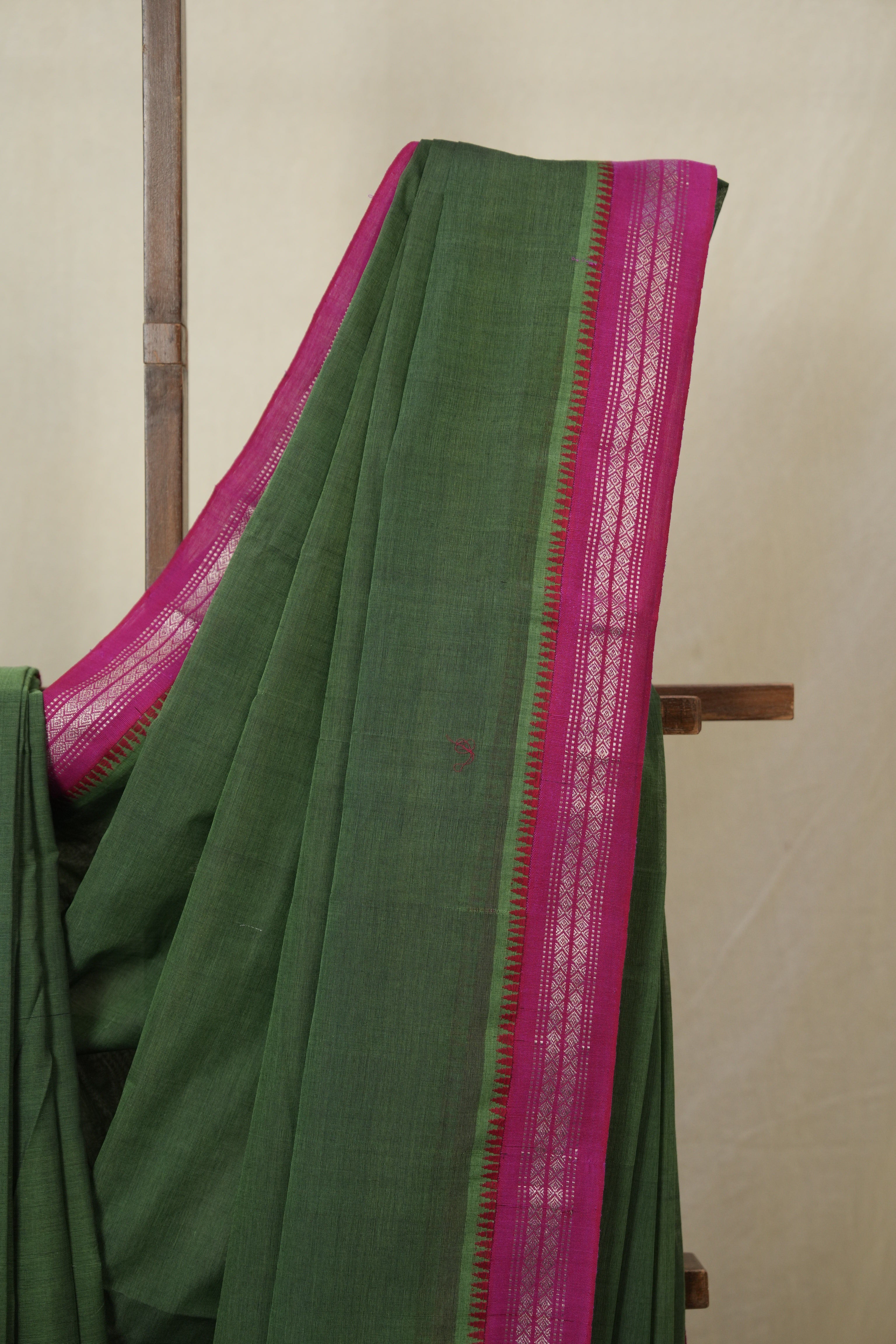 Green Cotton Mangalgiri Saree - SRGCMS80