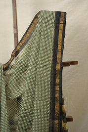 Yellow Black HBP Kota Doria Saree - SRYBKDS210