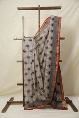 Cream HBP Kota Doria Saree - SRCKDS211