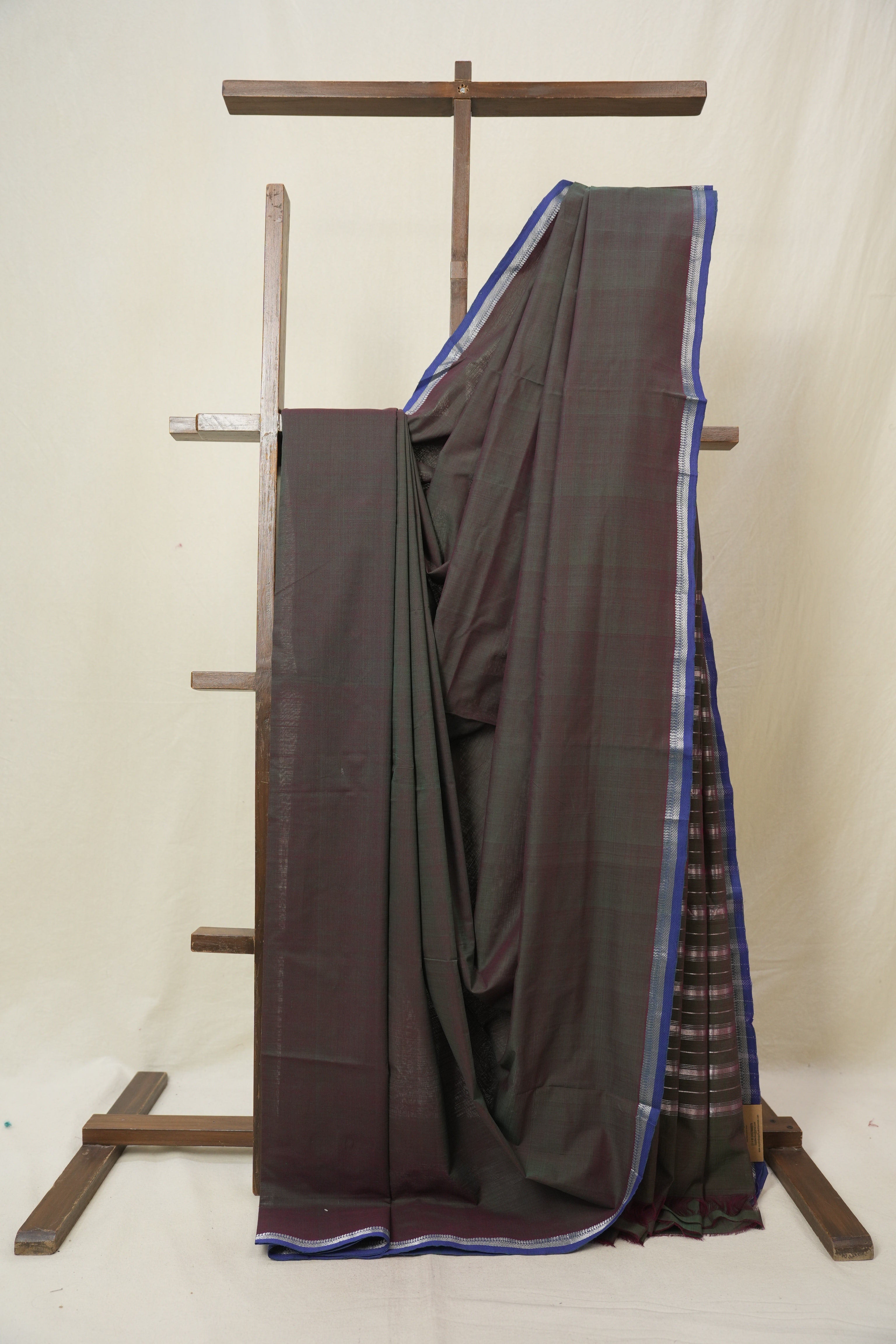 Dual Tone Green Cotton Mangalgiri Saree - SRDTGCMS81