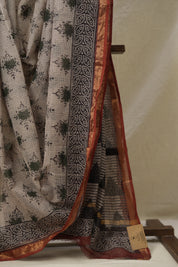 Cream HBP Kota Doria Saree - SRCKDS211