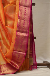 Orange Chanderi Silk Saree - SROCSS498
