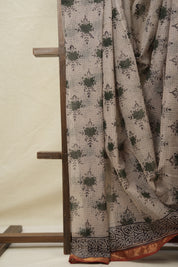 Cream HBP Kota Doria Saree - SRCKDS211