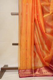 Orange Chanderi Silk Saree - SROCSS498