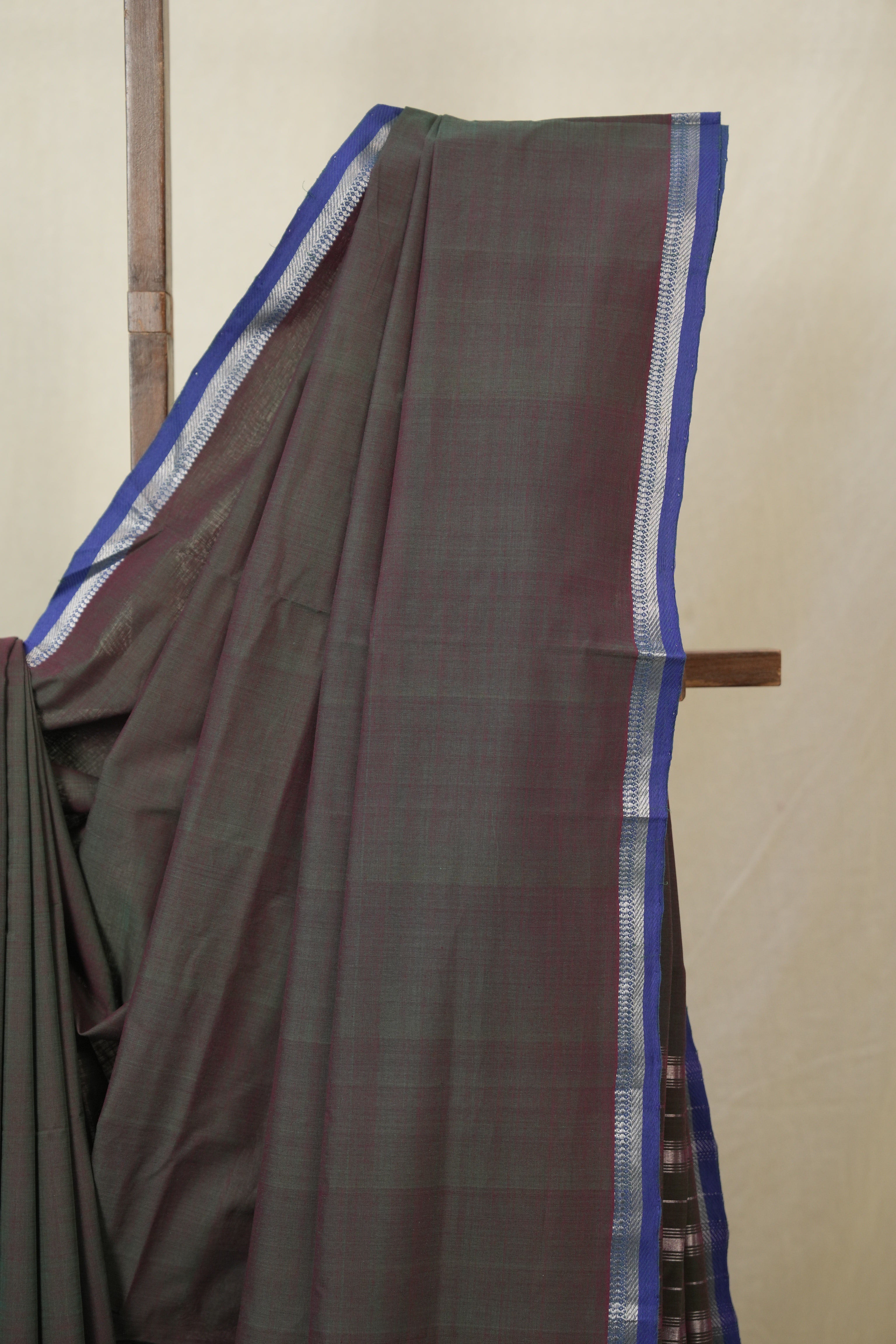 Dual Tone Green Cotton Mangalgiri Saree - SRDTGCMS81
