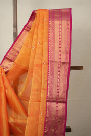 Orange Chanderi Silk Saree - SROCSS498