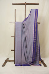 Grey Pink Cotton Mangalgiri Saree - SRTTPCMS82