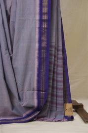Grey Pink Cotton Mangalgiri Saree - SRTTPCMS82