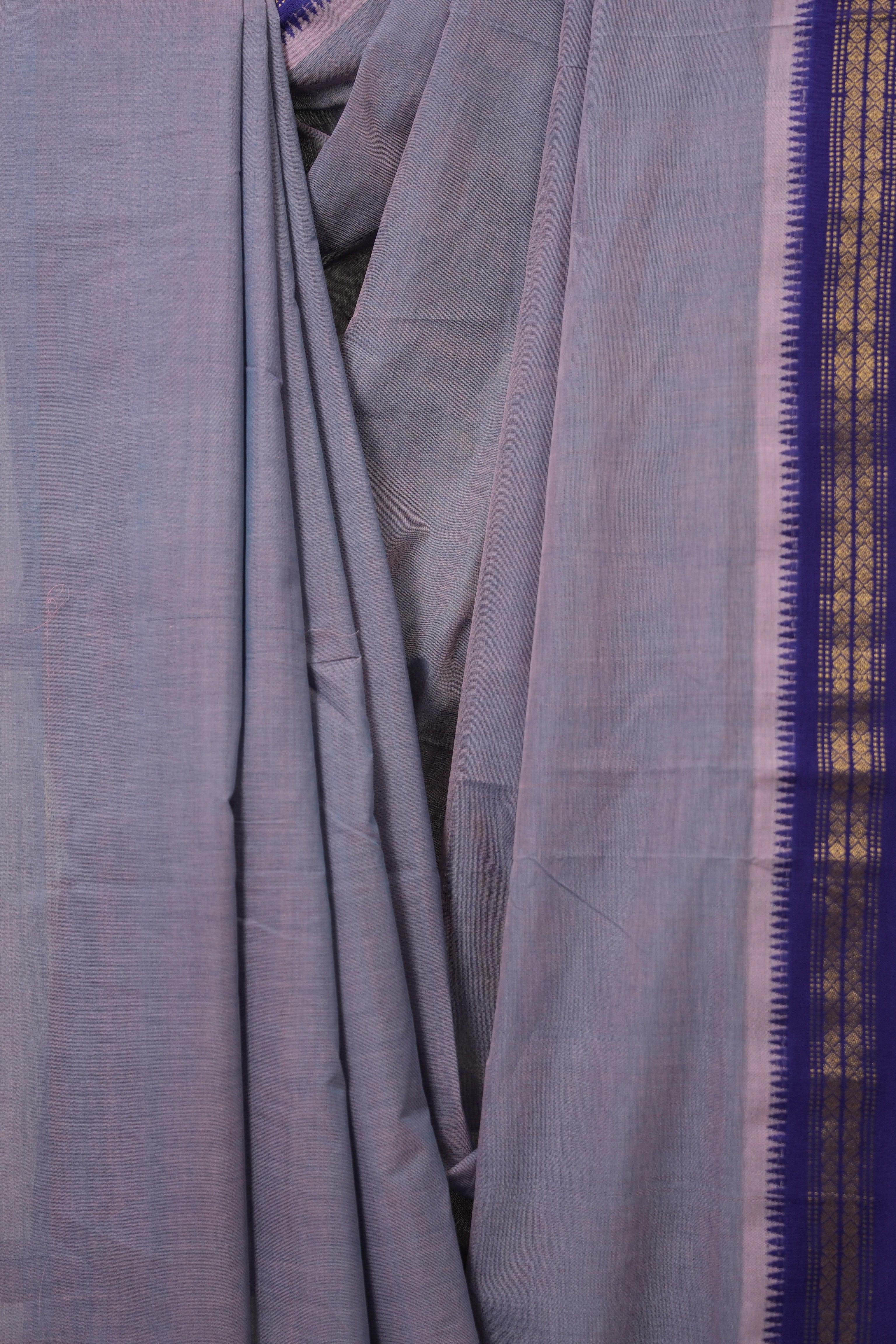Grey Pink Cotton Mangalgiri Saree - SRTTPCMS82
