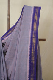 Grey Pink Cotton Mangalgiri Saree - SRTTPCMS82