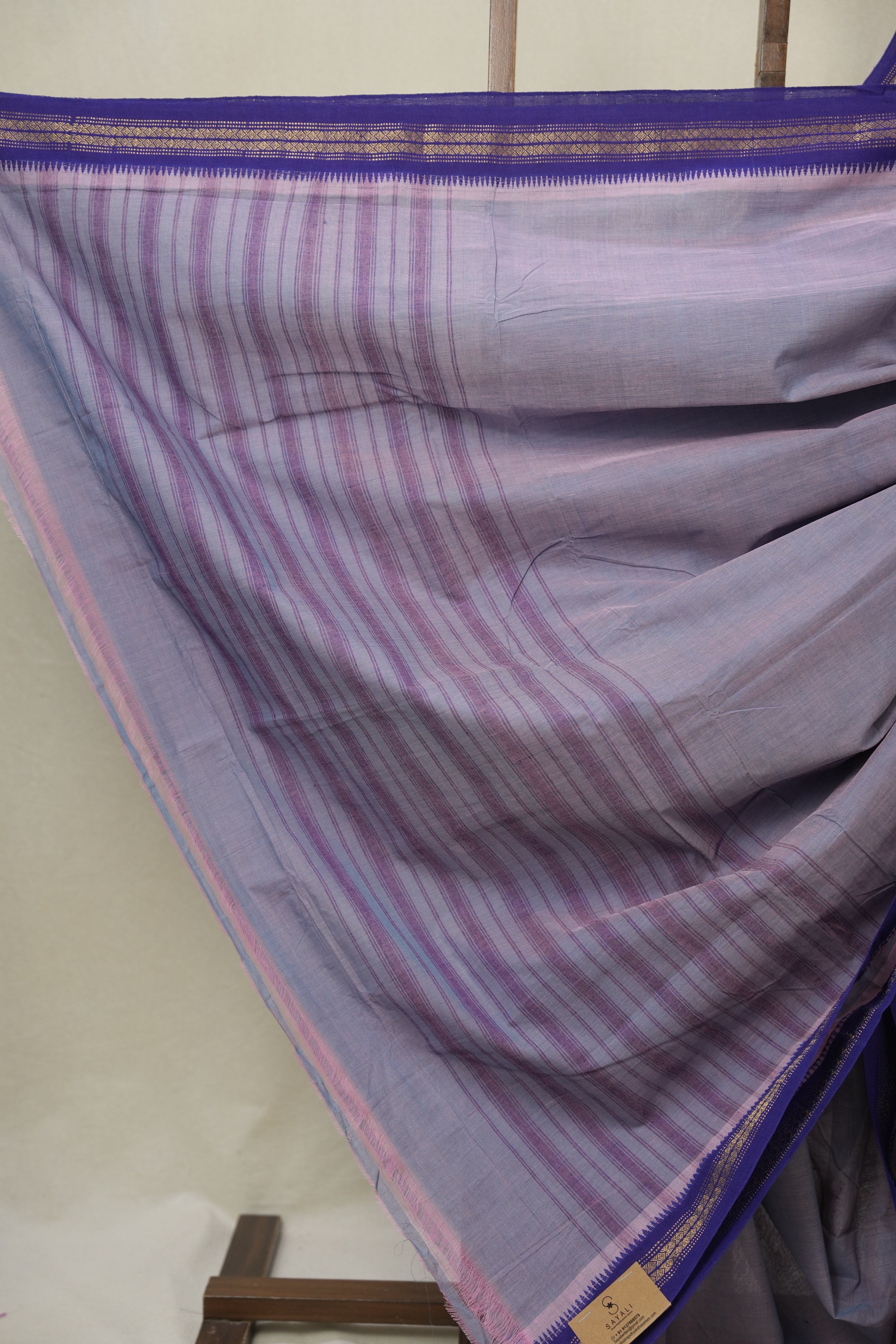 Grey Pink Cotton Mangalgiri Saree - SRTTPCMS82