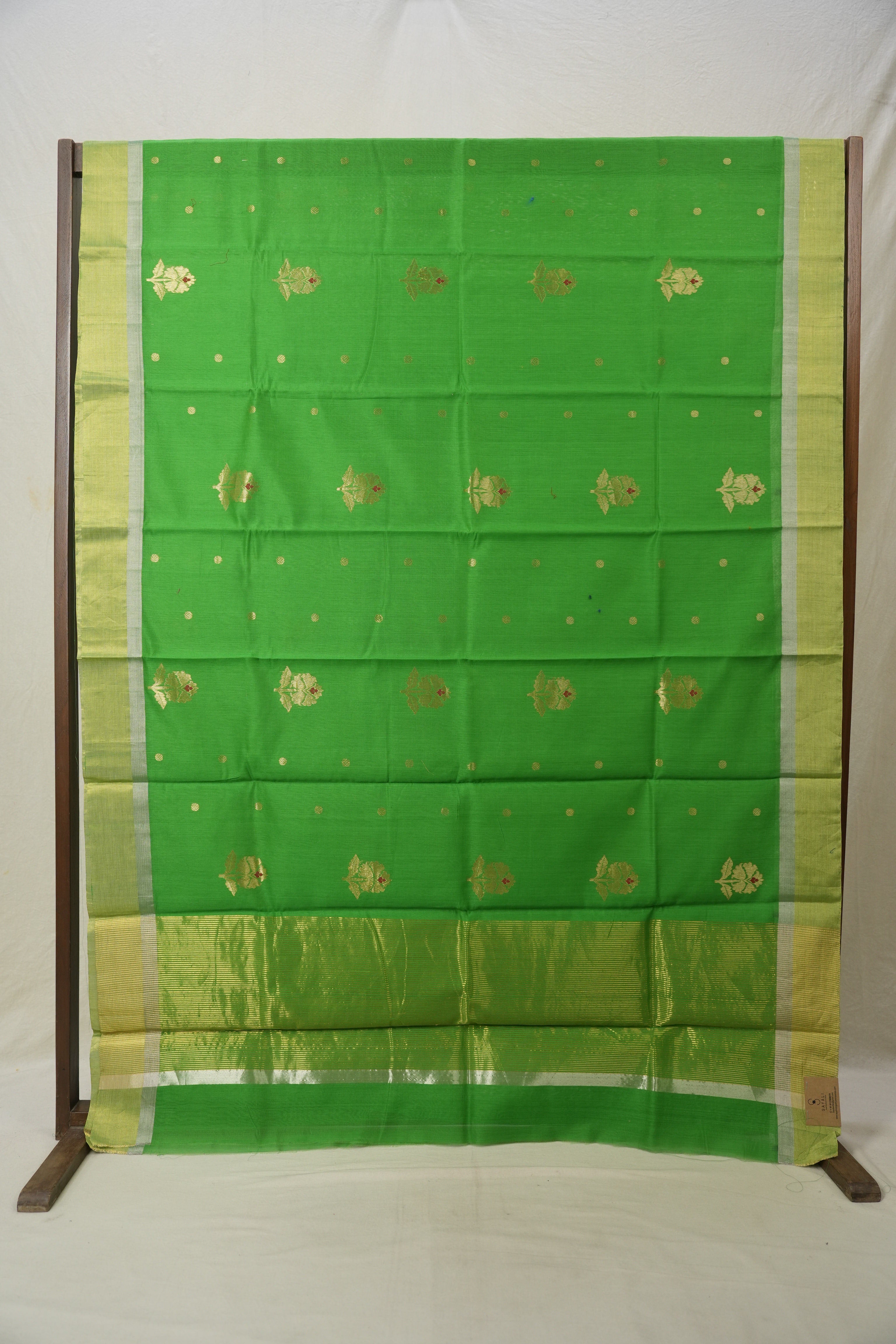 Green Chanderi Cotton Silk Saree - SRGCSS432