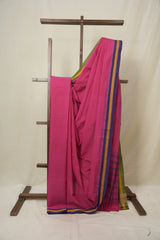 Pink Cotton Mangalgiri Saree - SRPCMS83