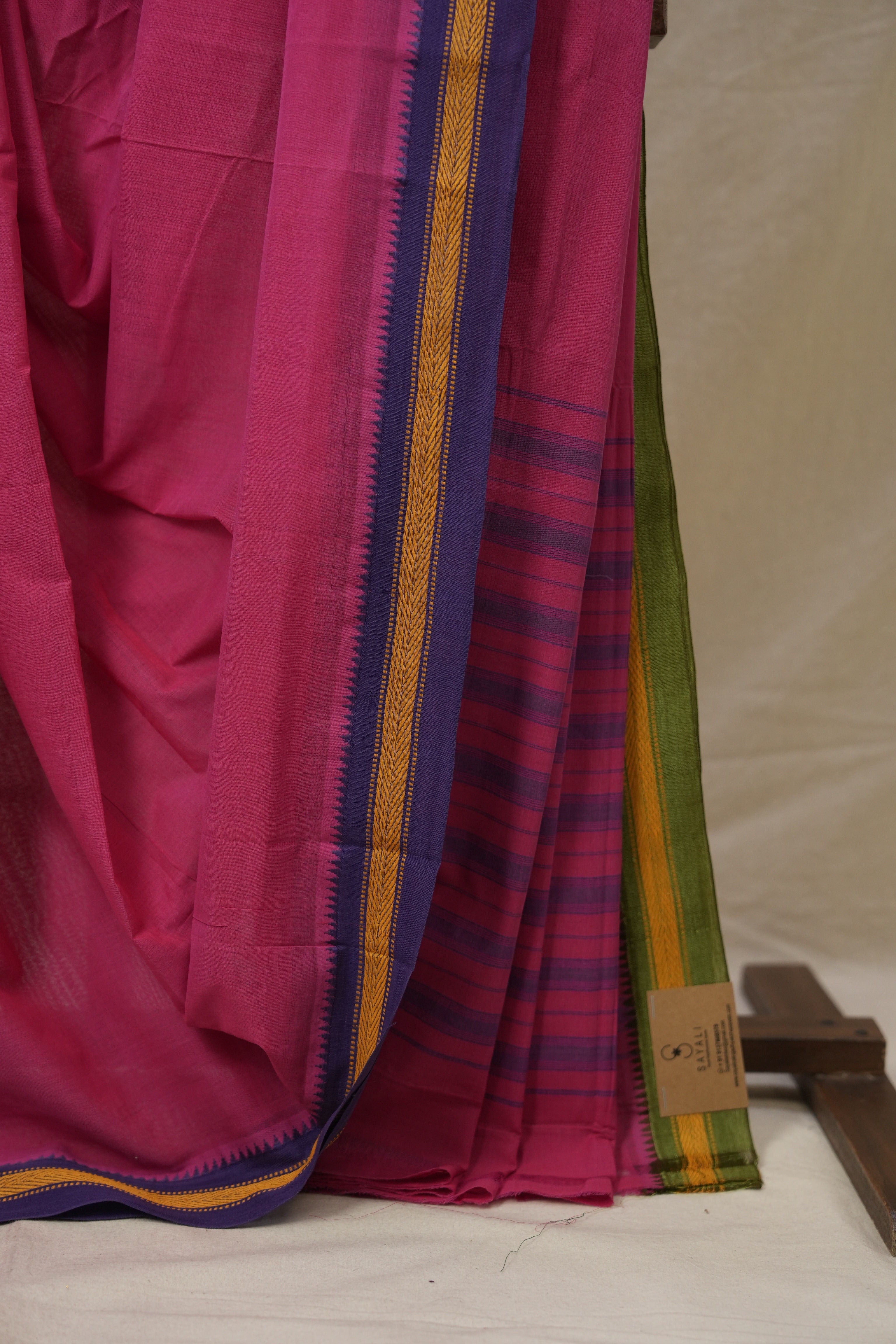 Pink Cotton Mangalgiri Saree - SRPCMS83