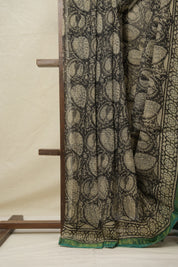 Green HBP Kota Doria Saree - SRGKDS207