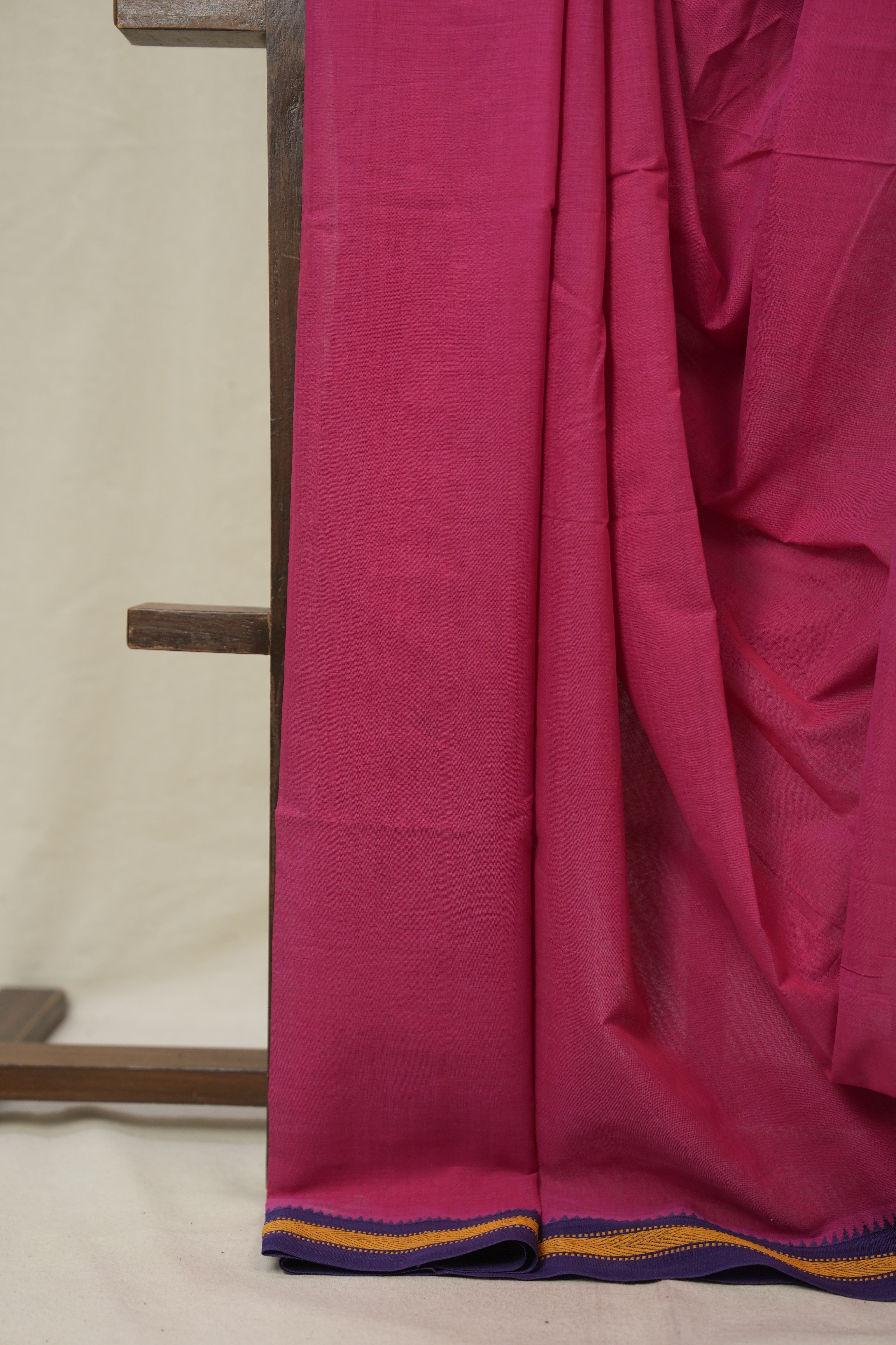 Pink Cotton Mangalgiri Saree - SRPCMS83