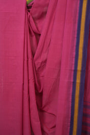 Pink Cotton Mangalgiri Saree - SRPCMS83