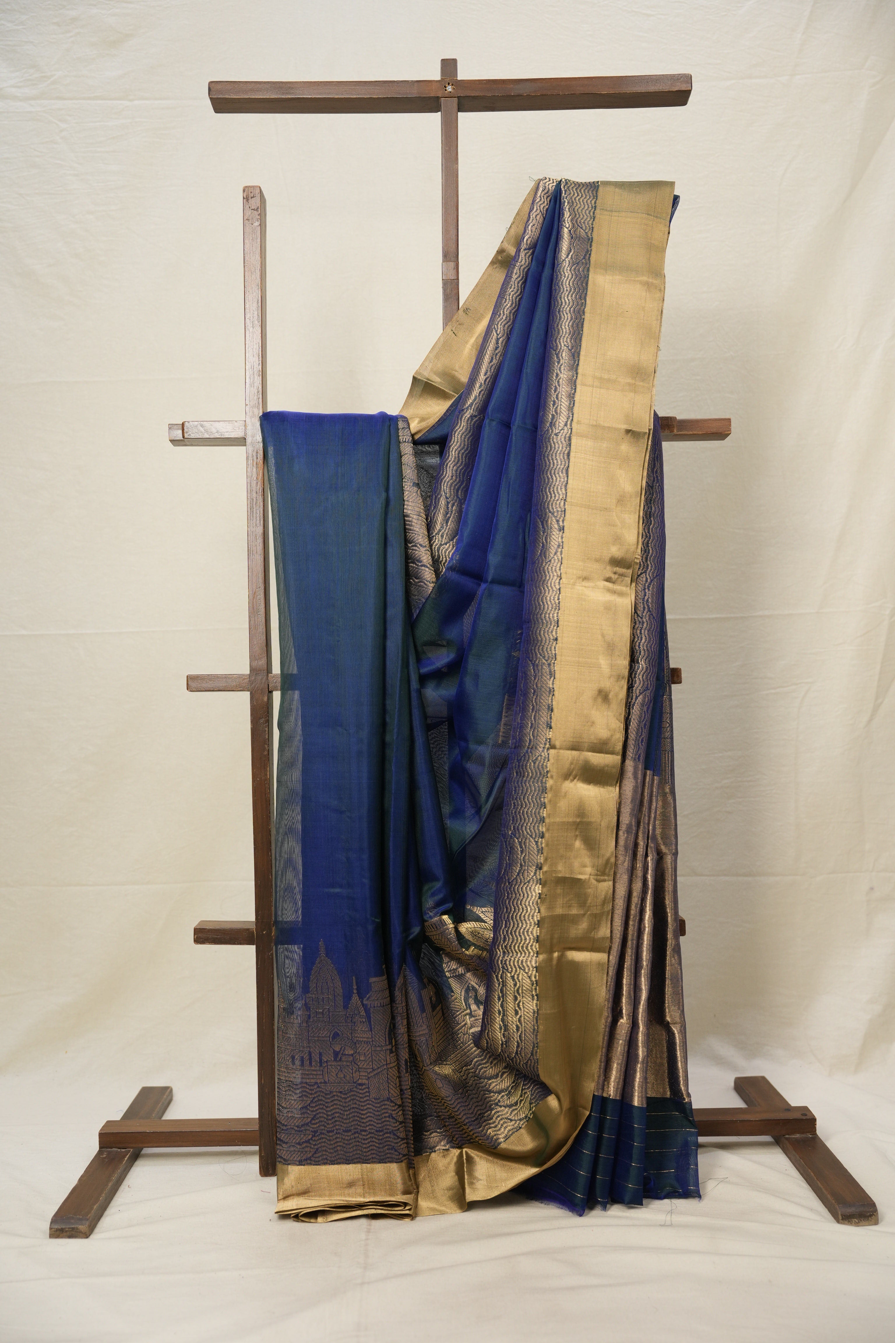 Peacock Blue Chanderi Silk Saree - SRPBCSS517