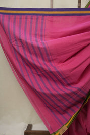 Pink Cotton Mangalgiri Saree - SRPCMS83