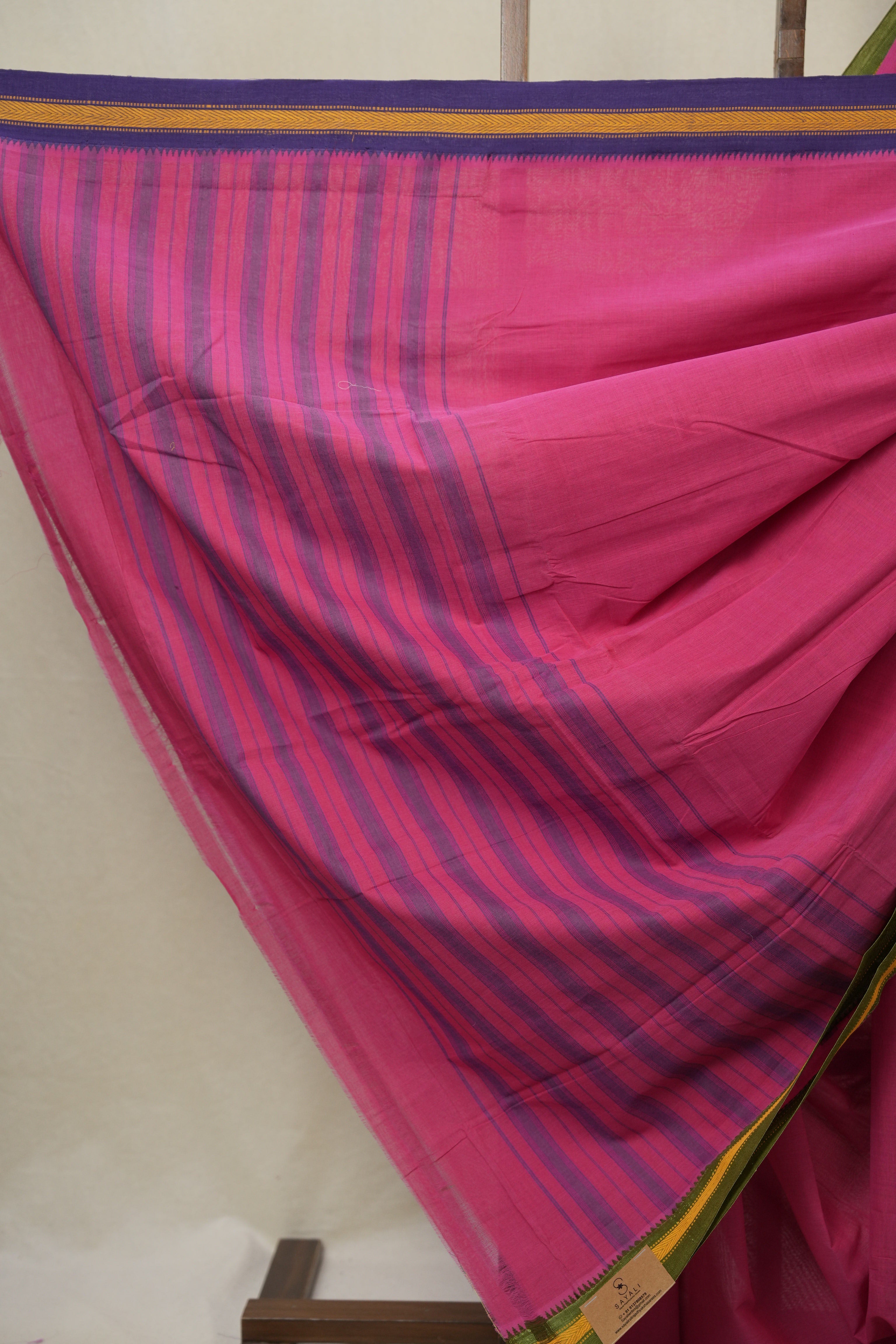 Pink Cotton Mangalgiri Saree - SRPCMS83
