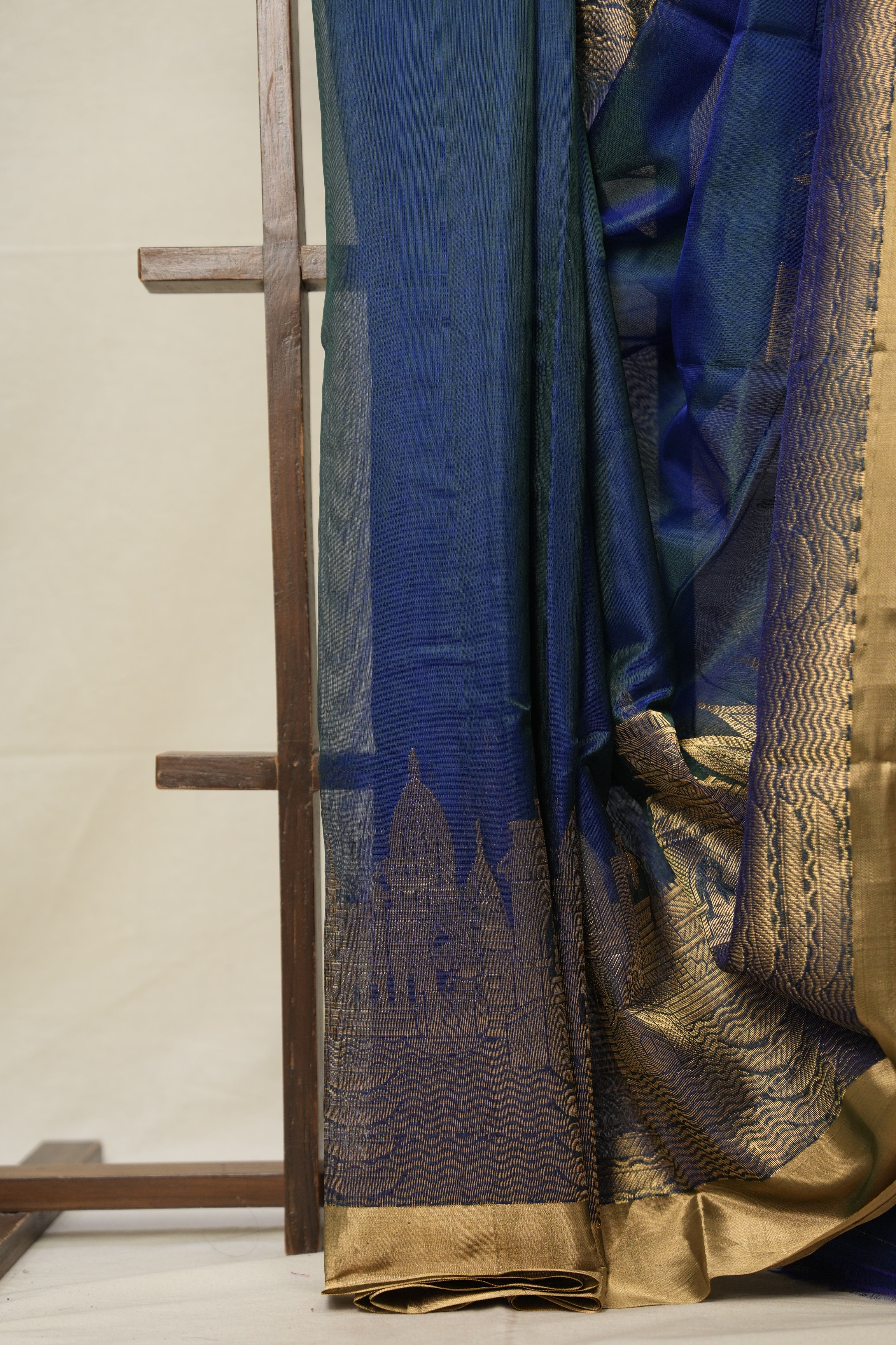 Peacock Blue Chanderi Silk Saree - SRPBCSS517