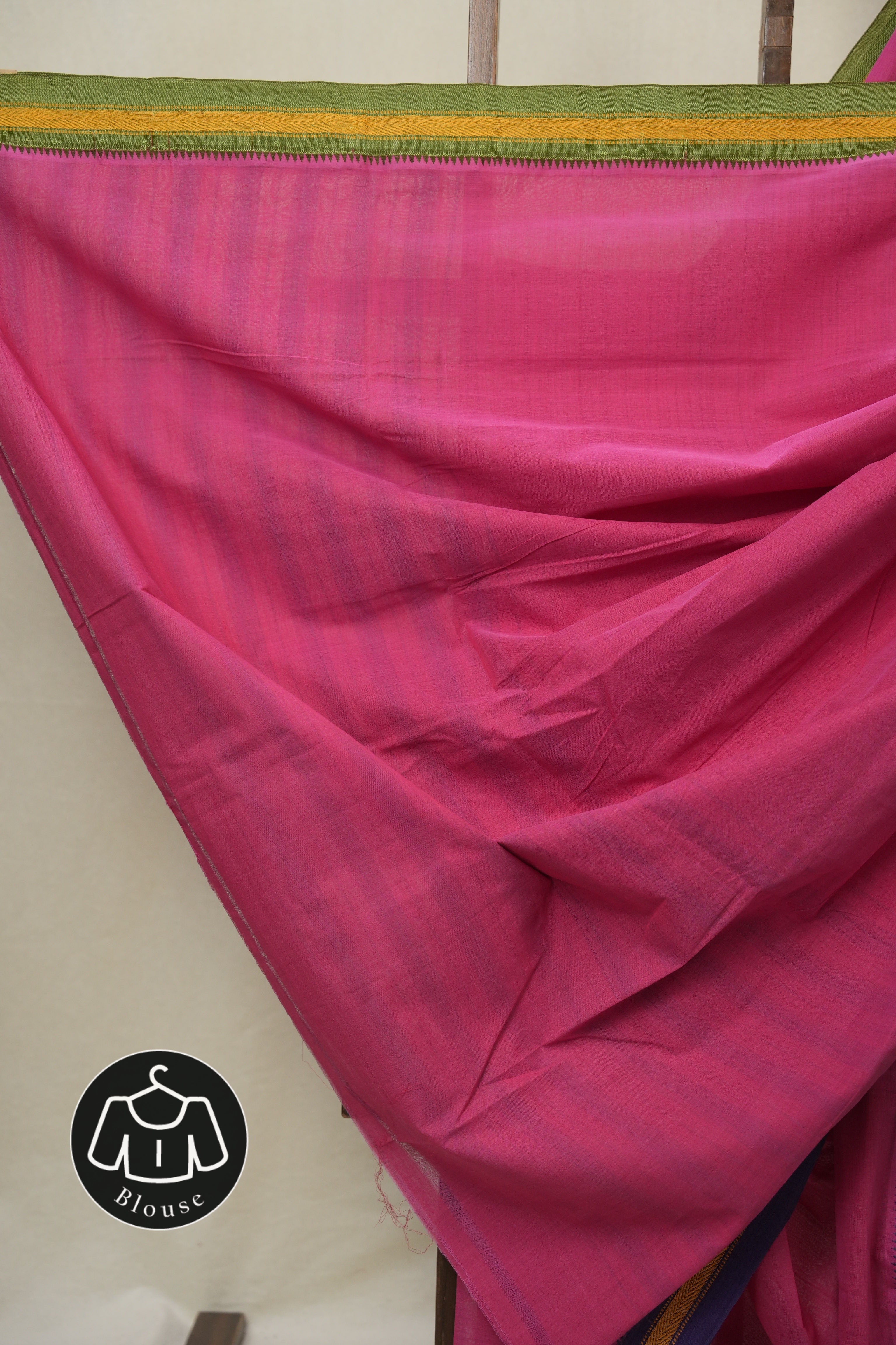 Pink Cotton Mangalgiri Saree - SRPCMS83