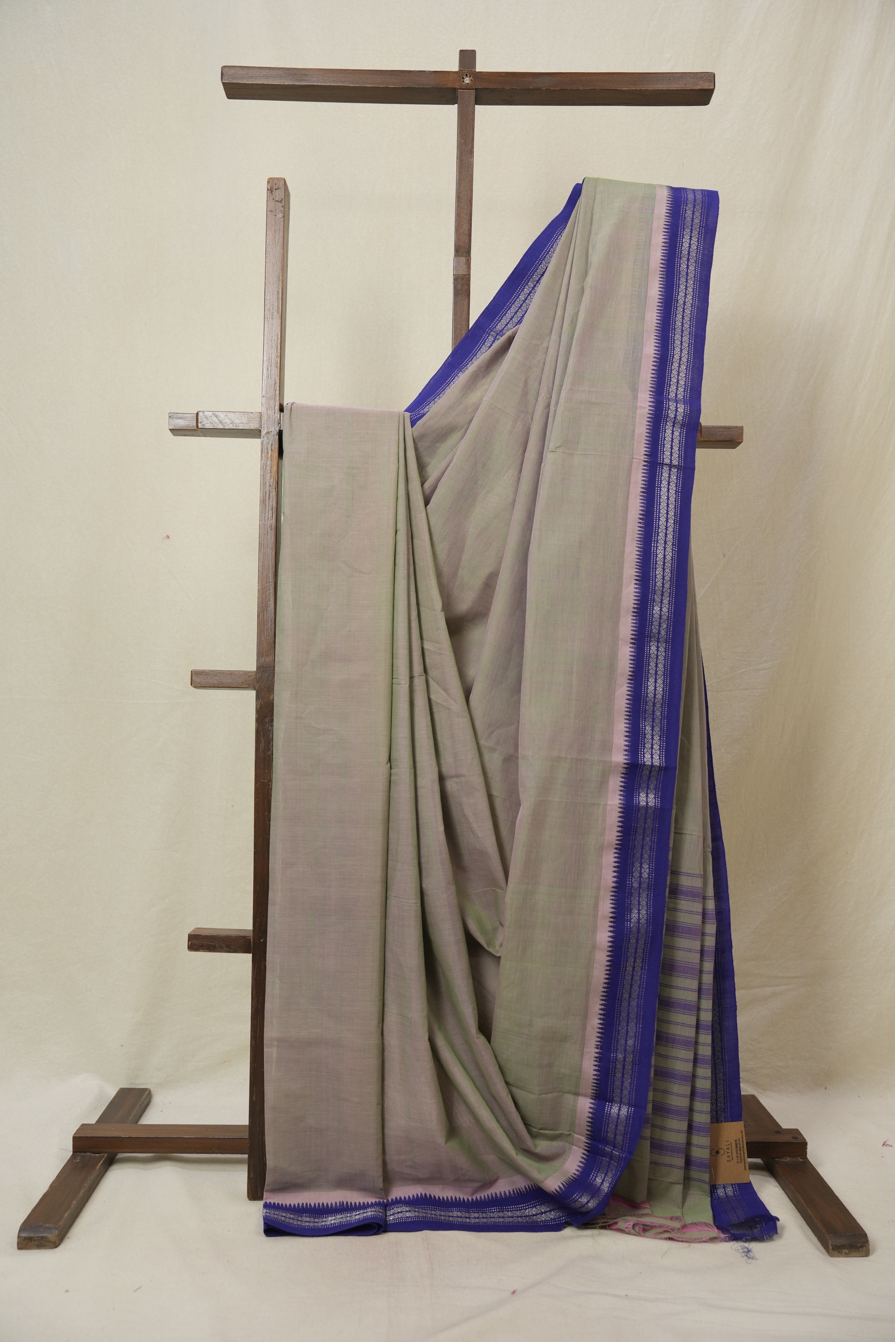 Pista Green Cotton Mangalgiri Saree - SRGCMS84