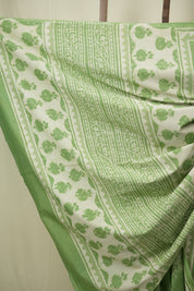 Pista Green HBP Cotton Saree - SRPGCS3508