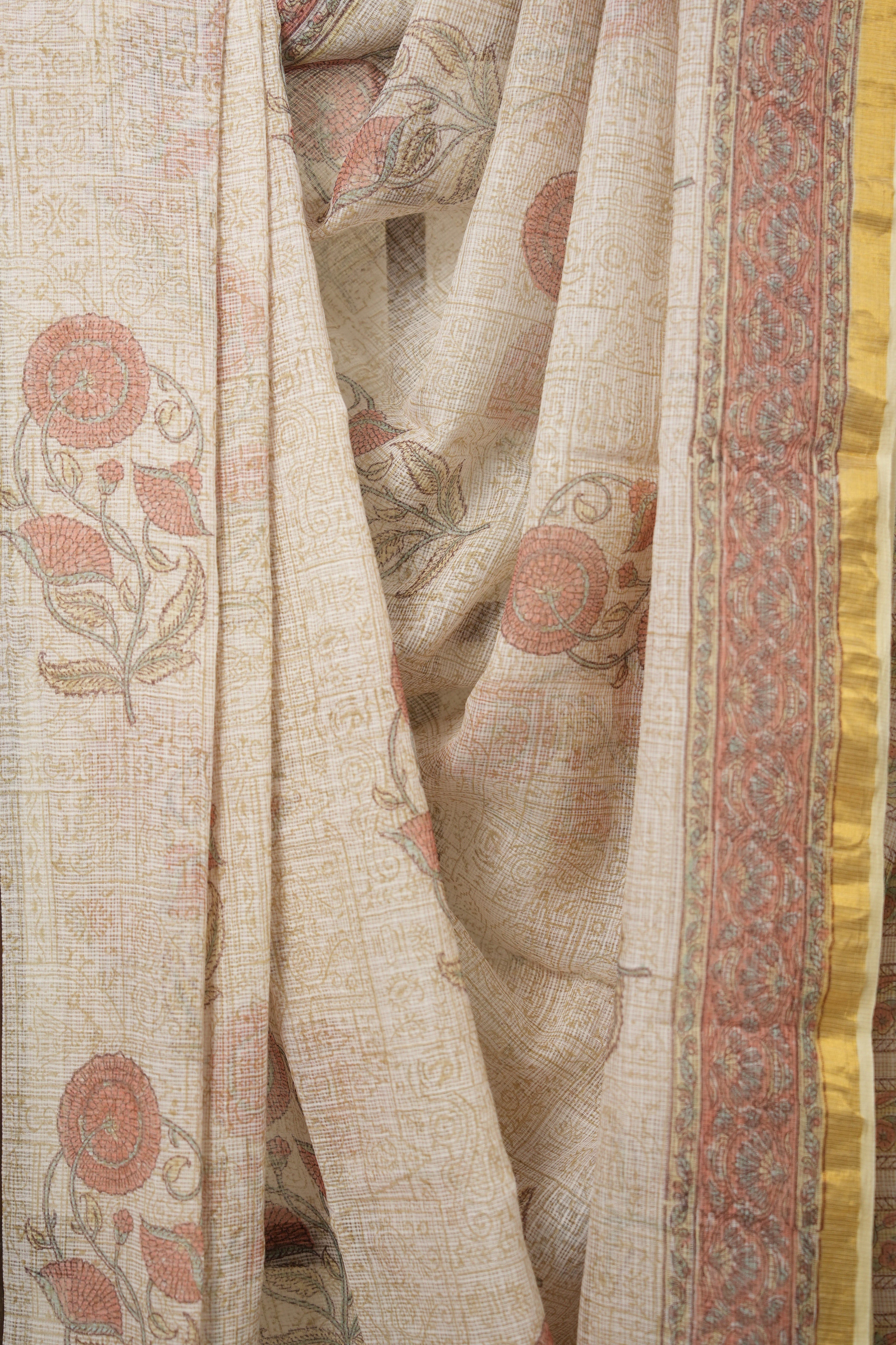 Lemon Yellow HBP Kota Doria Saree - SRLYKDS208