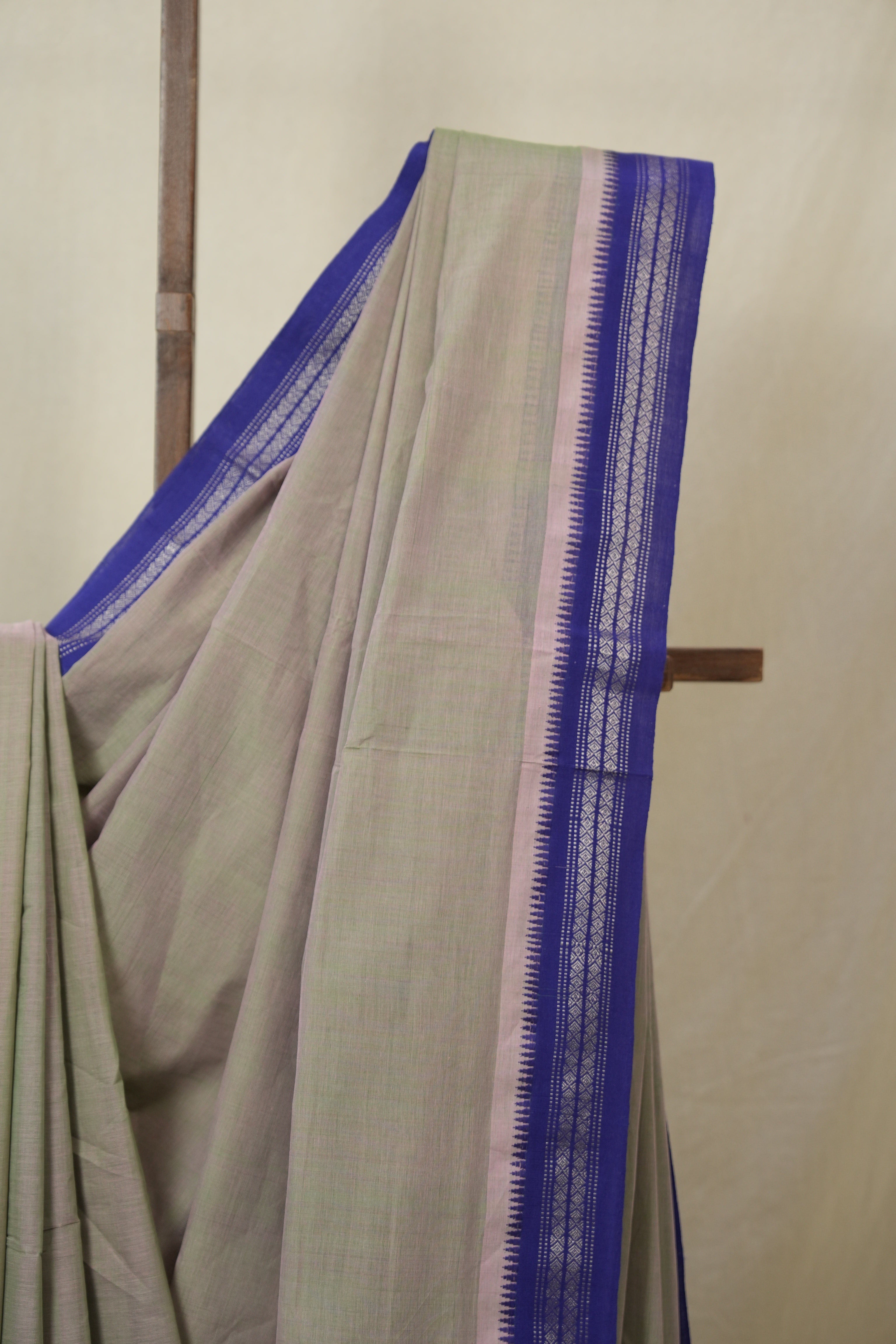Pista Green Cotton Mangalgiri Saree - SRGCMS84