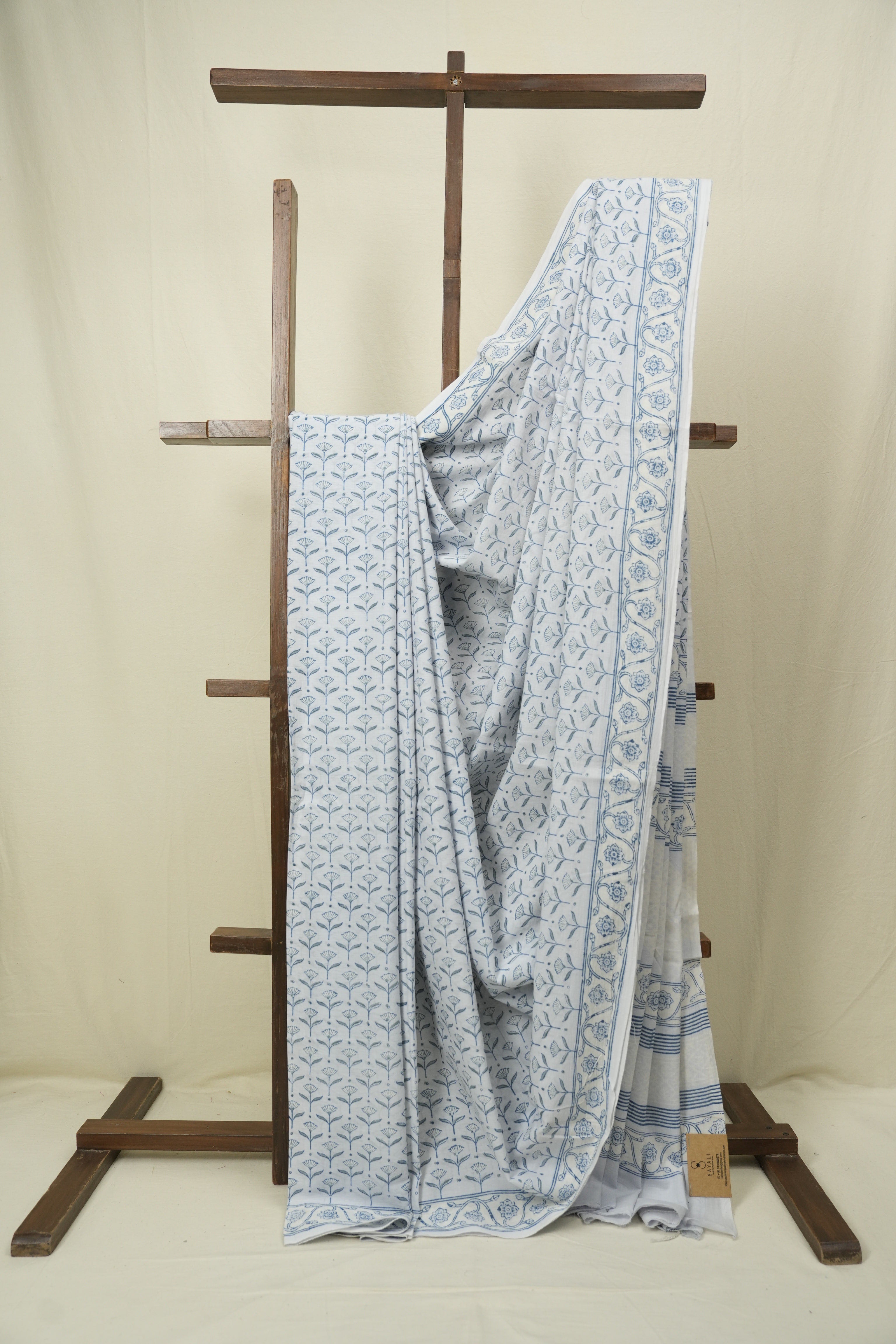 Powder Blue HBP Cotton Saree - SRPGCS3510