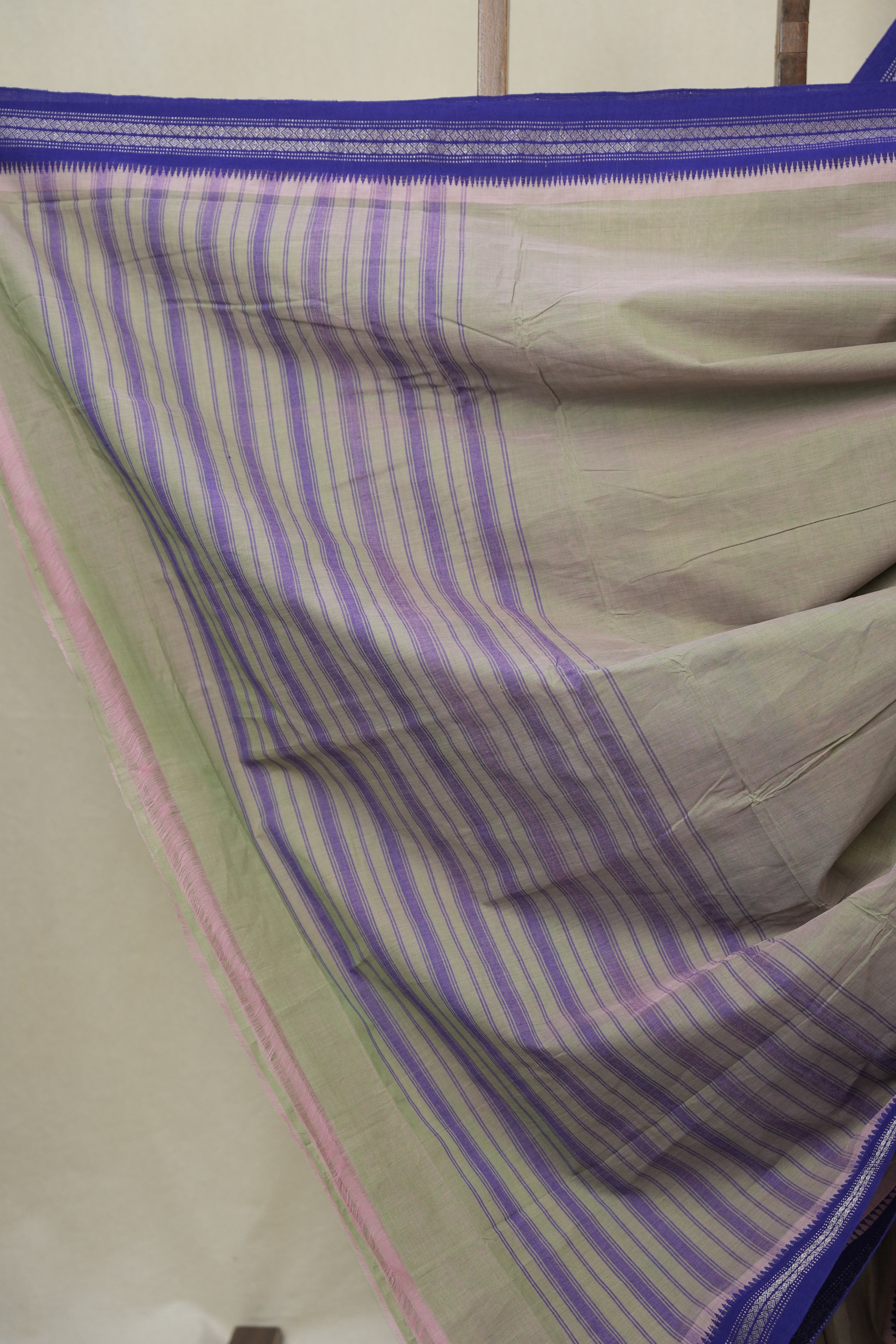 Pista Green Cotton Mangalgiri Saree - SRGCMS84