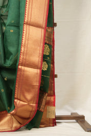 Green Chanderi Silk Saree - SRGCSS486