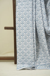 Powder Blue HBP Cotton Saree - SRPGCS3510