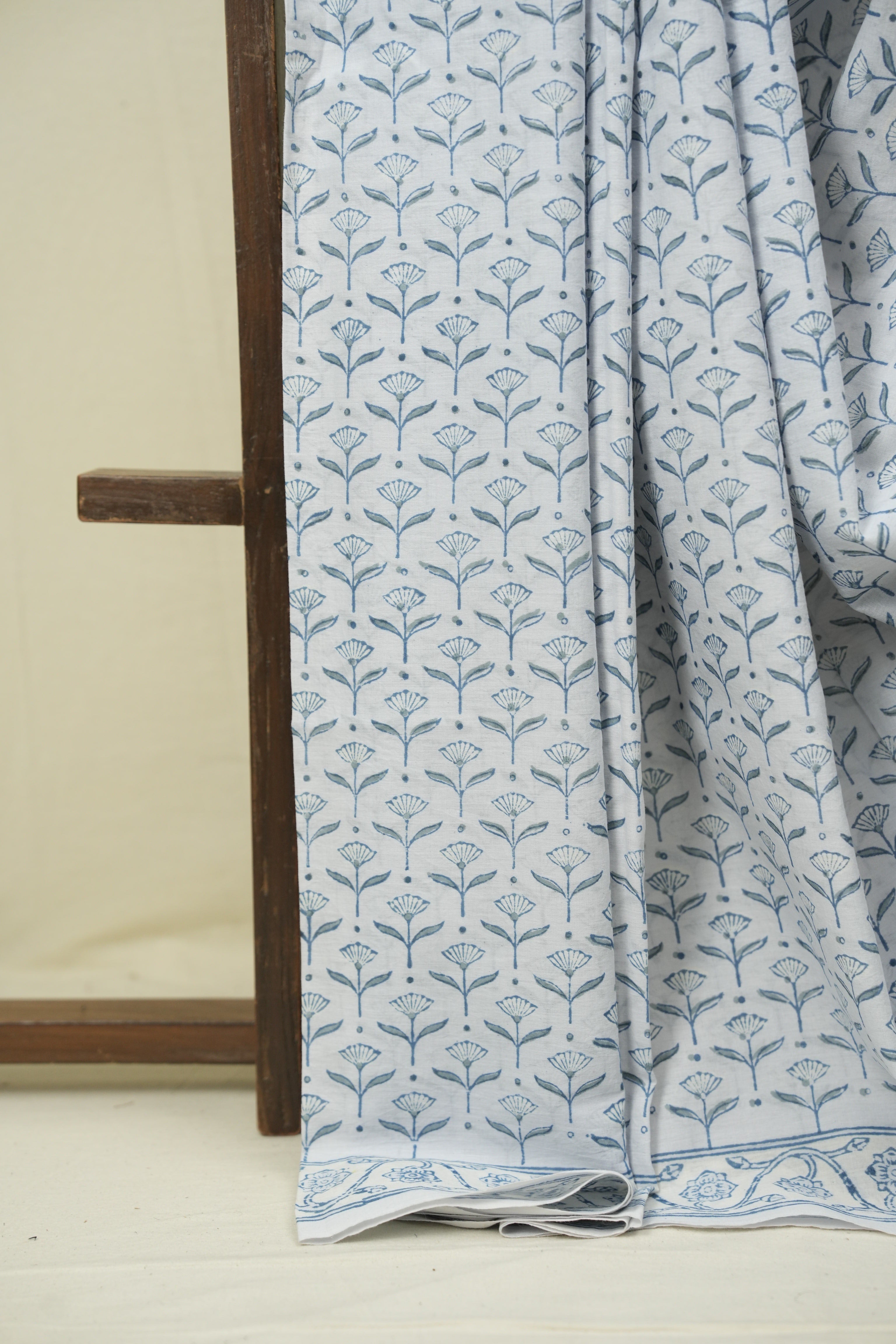 Powder Blue HBP Cotton Saree - SRPGCS3510