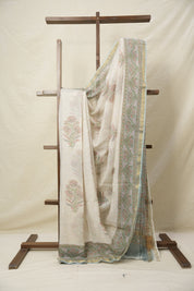 Pearl White HBP Kota Doria Saree - SRPWKDS213
