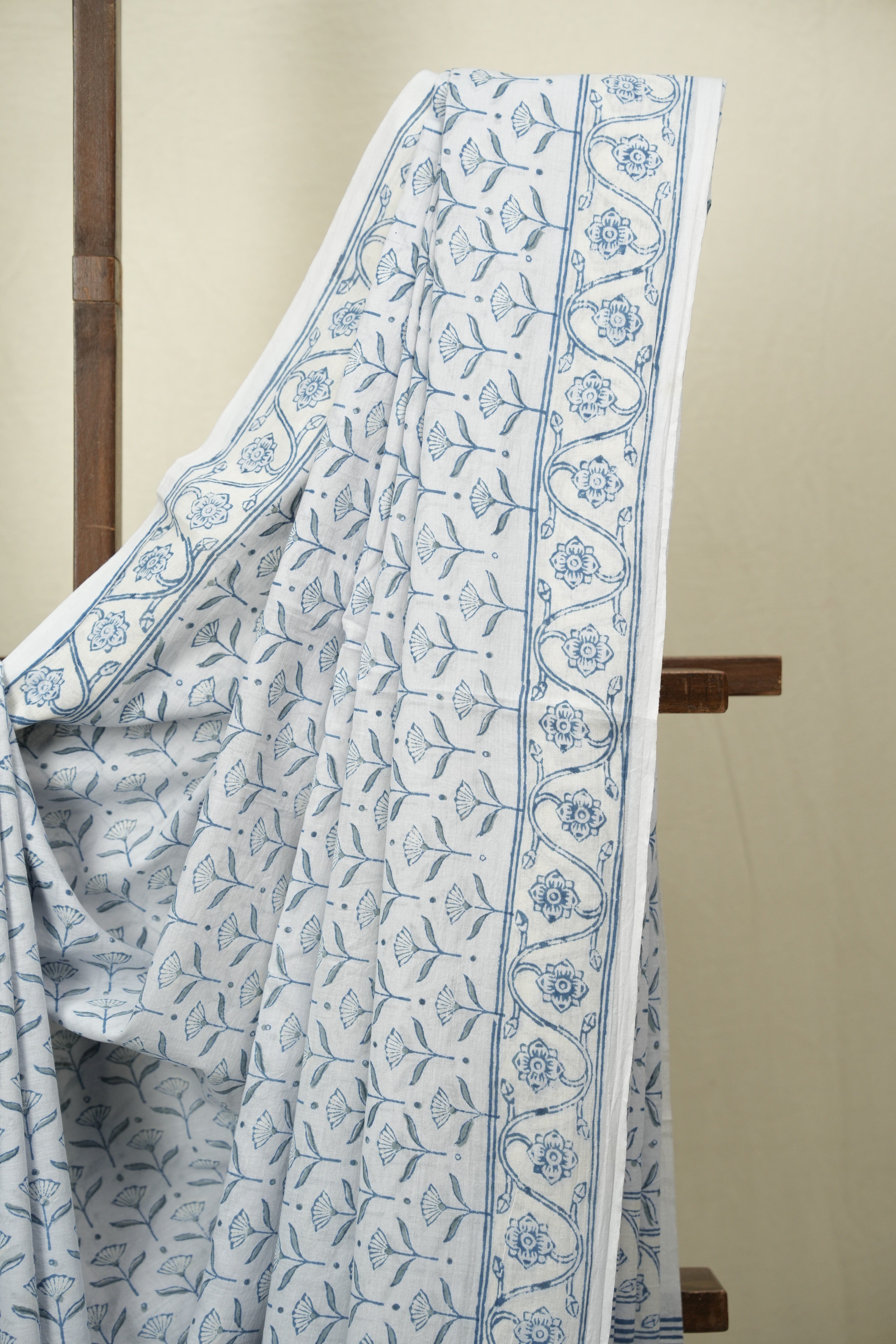 Powder Blue HBP Cotton Saree - SRPGCS3510