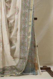 Pearl White HBP Kota Doria Saree - SRPWKDS213