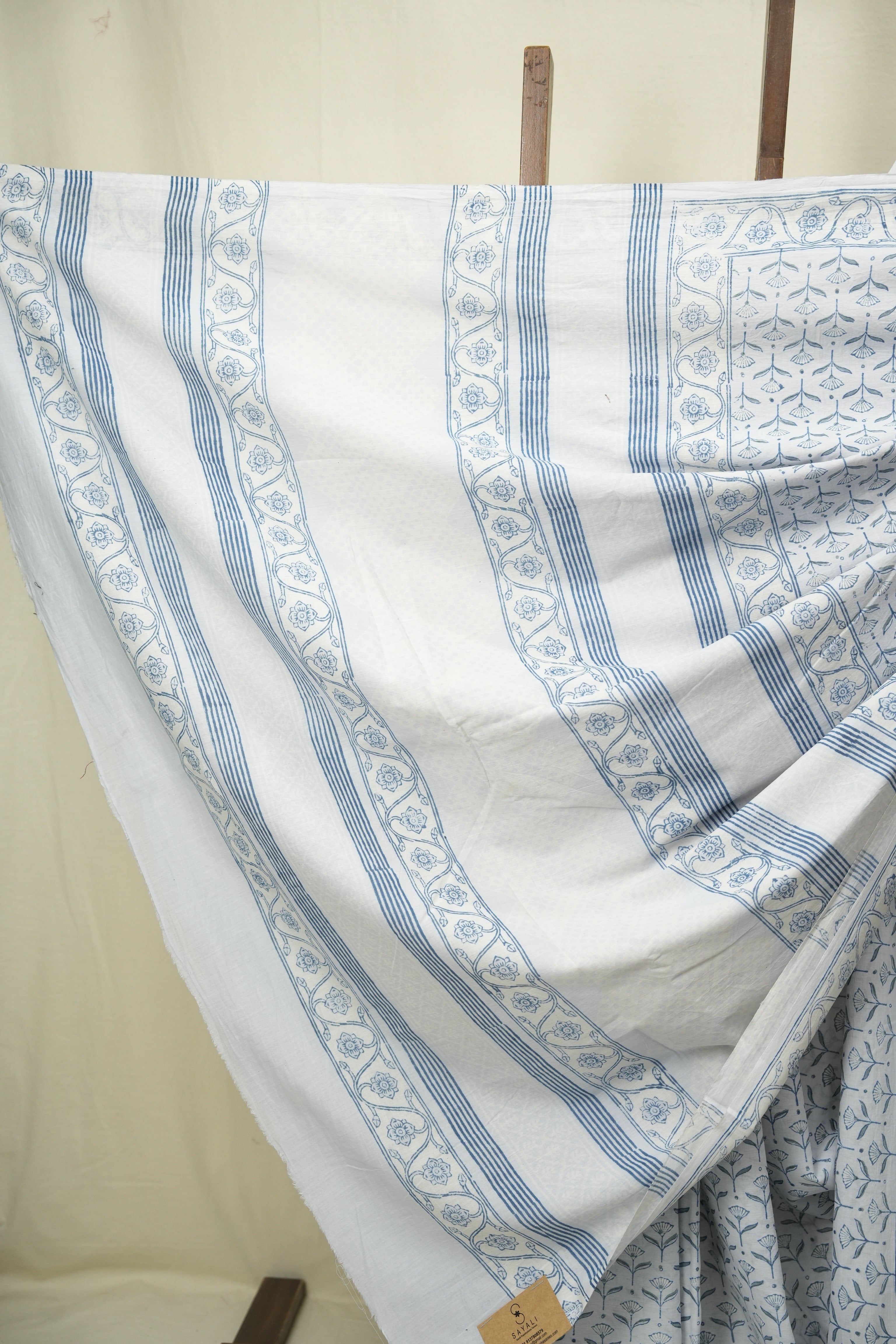 Powder Blue HBP Cotton Saree - SRPGCS3510